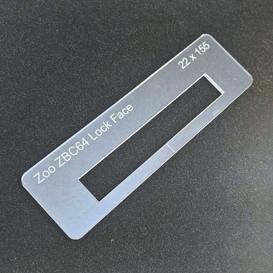Zoo ZBC64 lock face template for the TIDY TRADIE Router Jig 2.0.