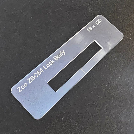Zoo ZBC64 lock body template for the TIDY TRADIE Router Jig 2.0.