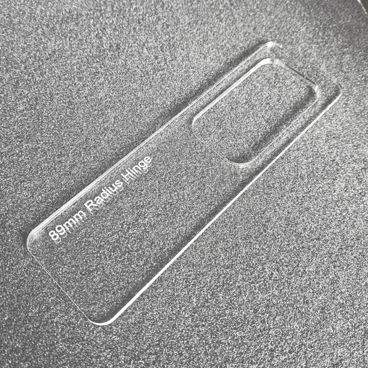 89mm radius hinge template used with the TIDY TRADIE Router Jig