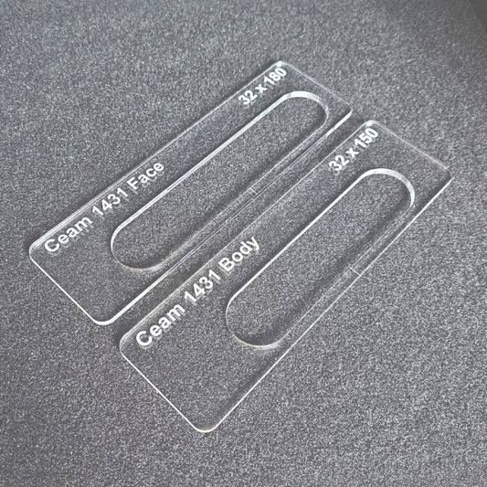 Ceam 1431 concealed hinge templates used with the tidy tradie router jig.