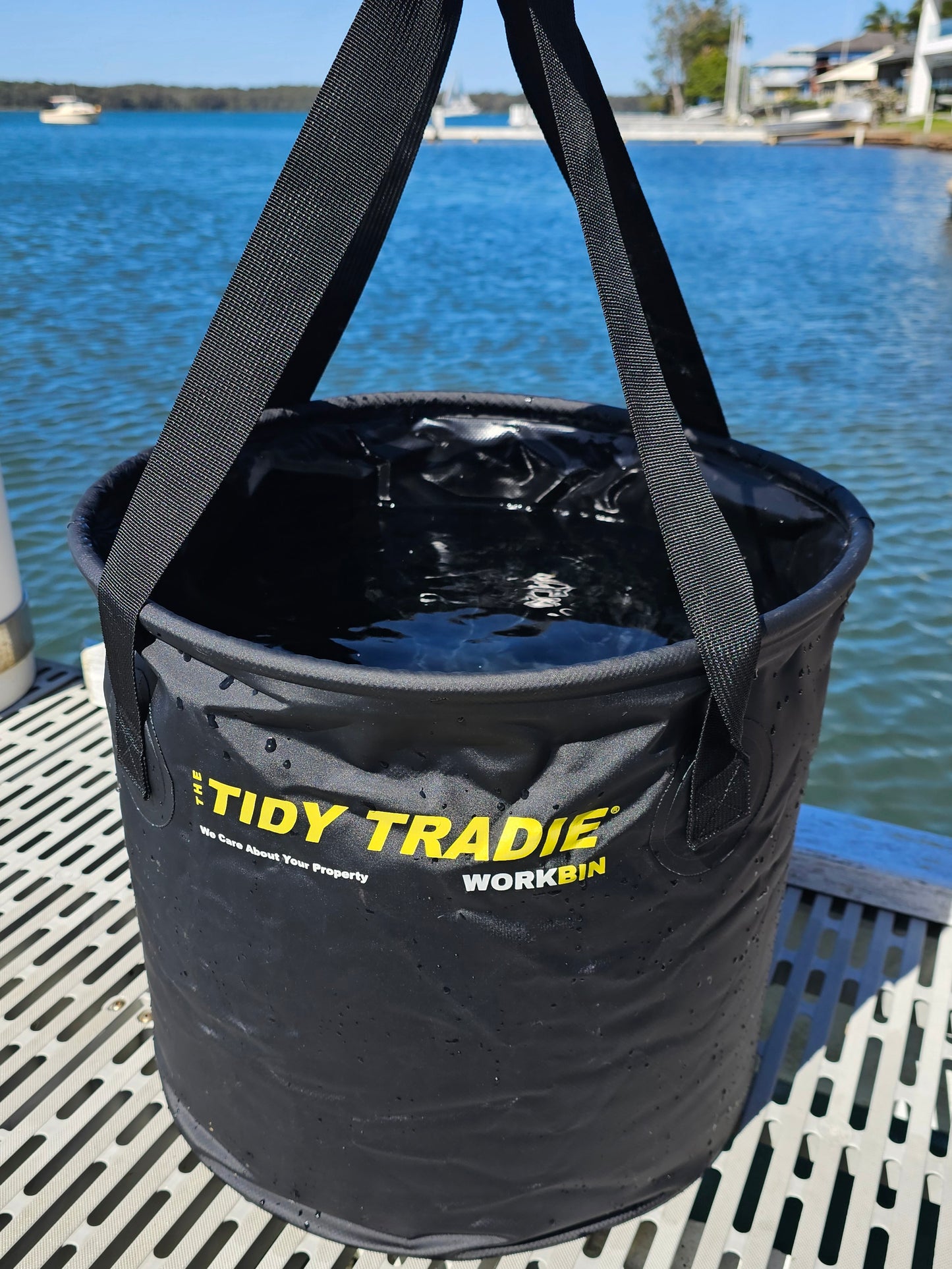 The Tidy Tradie Work Bin - Large colapsible bucket holds 50 litres