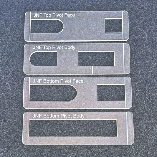 JNF pivot interchangable templates for the tidy tradie router jig.