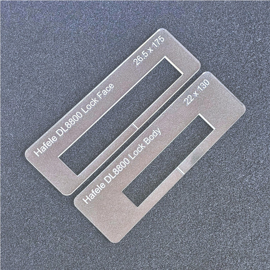 Hafele DL8800 commercial lock. Face and body templates