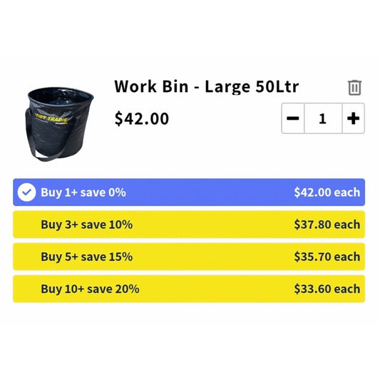 TIDY TRADIE Work Bin - Large 50Ltr