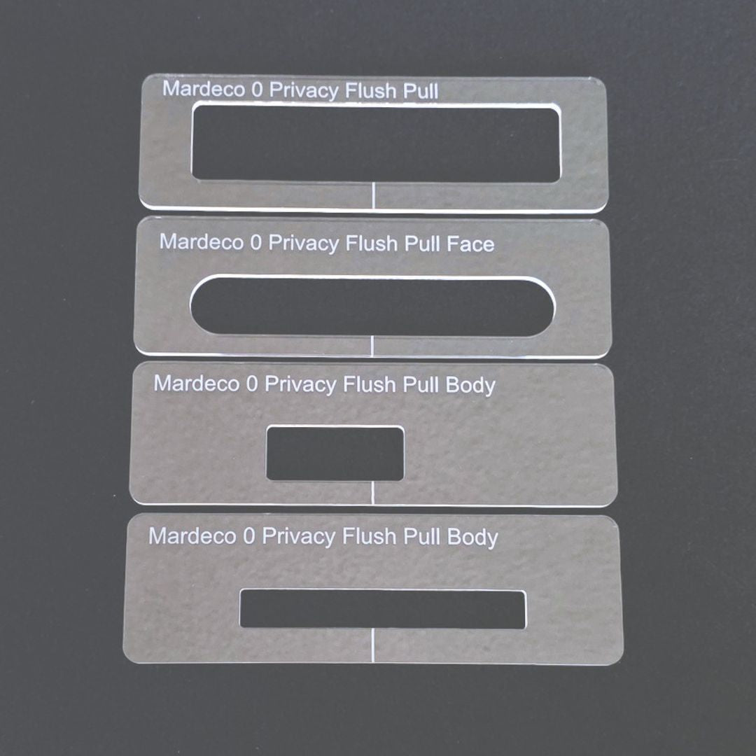 Mardeco Oval privacy locking flush pull templates.