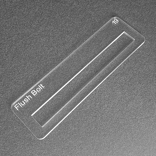 Flush bolt 19mm template. Used with the TIDY TRADIE Router Jig 1.0 & 2.0.