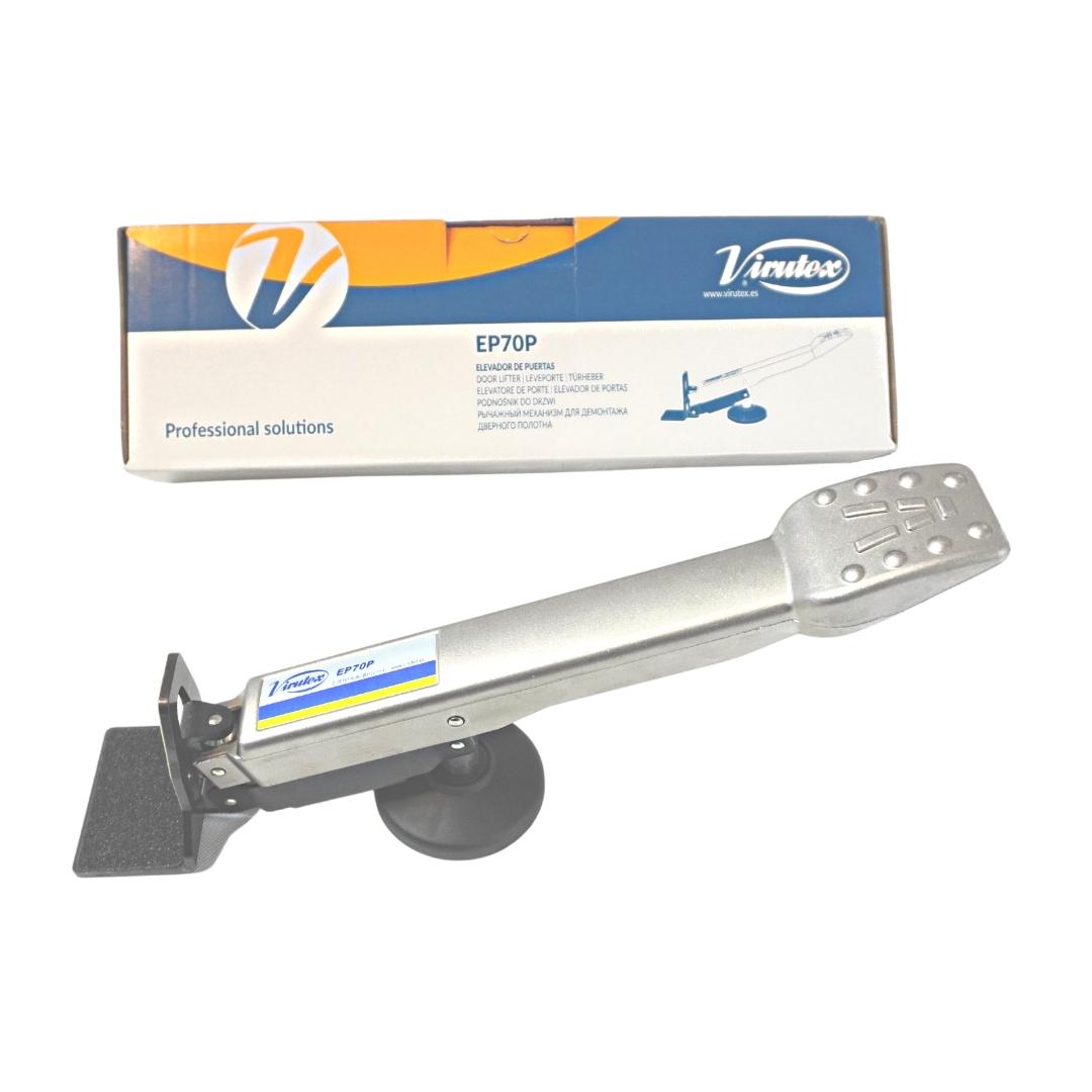 The Virutex door lifting tool for carpenters. It lifts and swivels, helping you to easily position a heavy door with one foot. Available from the Lockcarpentry Shop in Australia.