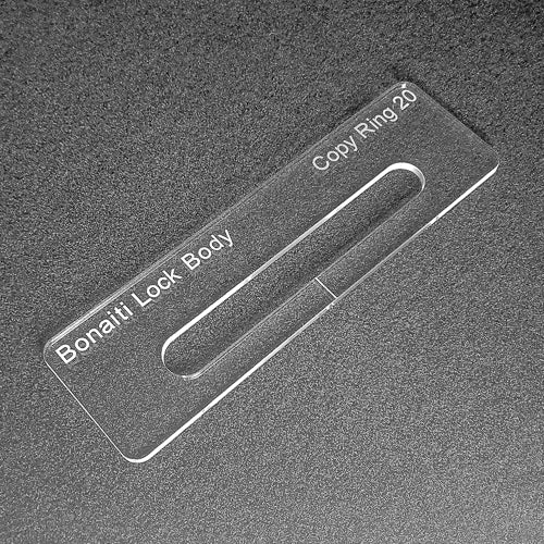 Bonaiti lock body template. Used with the TIDY TRADIE Router Jig 1.0 & 2.0.