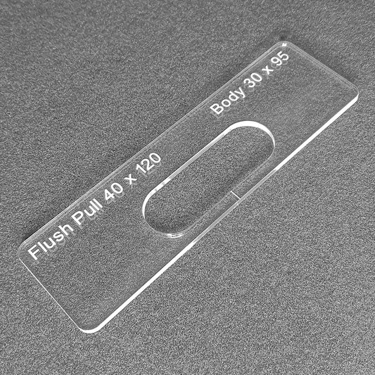 Designer Doorware oval flush pull 40 x 120 template