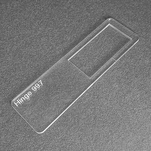 99.7mm no gap hinge template. Used with the tidy tradie router jig 1.0 & 2.0.