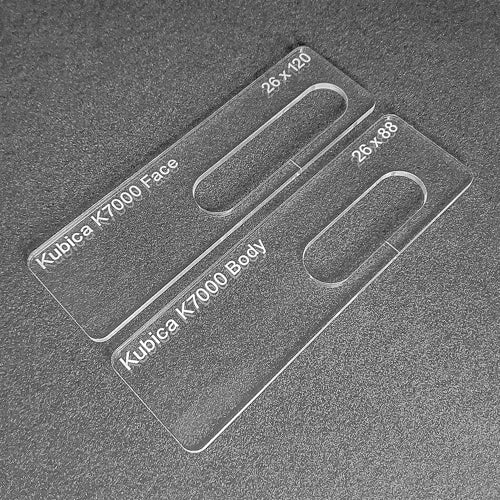 Kubica K7000 concealed hinge templates. Used with the TIDY TRADIE Router Jig 1.0 & 2.0.