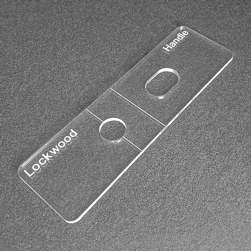 Lockwood oval cylinder template. Used with the TIDY TRADIE Router Jig 1.0 & 2.0.