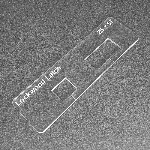 Lockwood latch template. Used with the TIDY TRADIE Router Jig 1.0 & 2.0.
