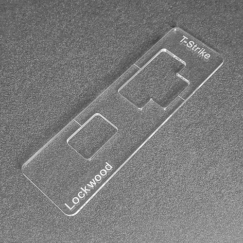 Lockwood T-Strike template. Used with the TIDY TRADIE Router Jig 1.0 & 2.0.