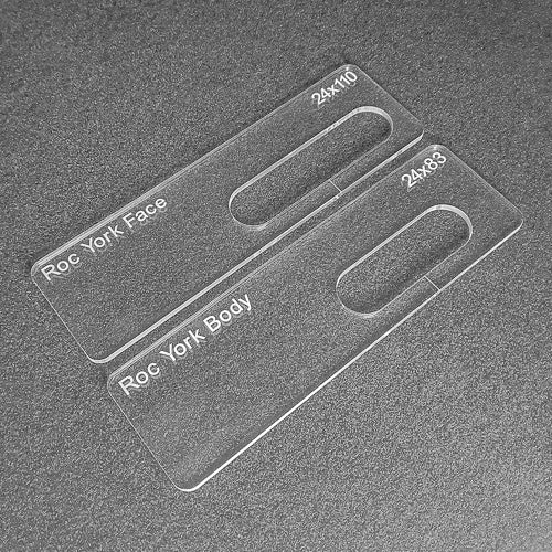 Roc York concealed hinge templates. Used with the TIDY TRADIE Router Jig 1.0 & 2.0.