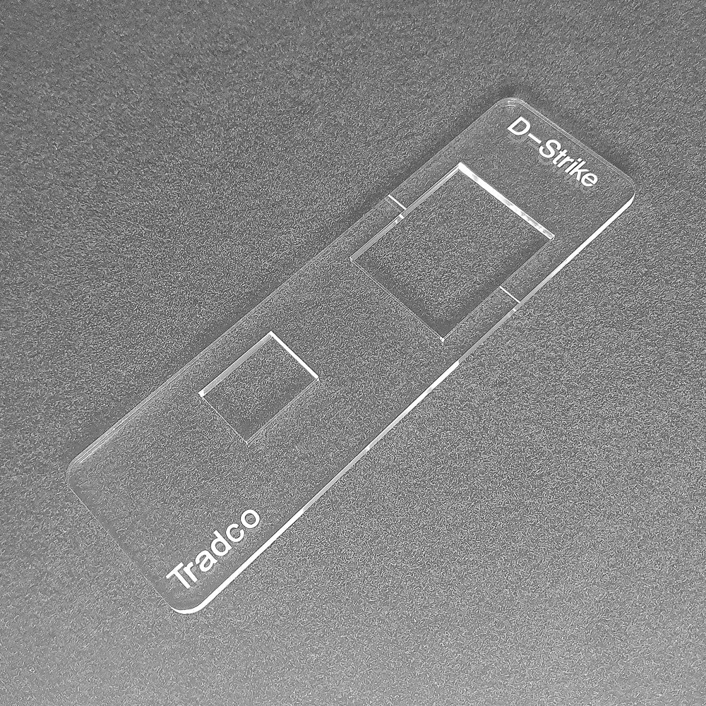 Tradco D-Strike template. Used with the TIDY TRADIE Router Jig 1.0 & 2.0.