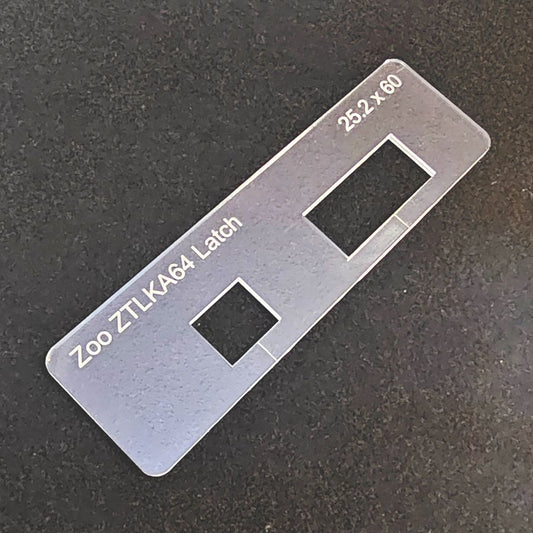 Zoo ZTLKA64 tubular latch template for the TIDY TRADIE Router Jig 2.0.