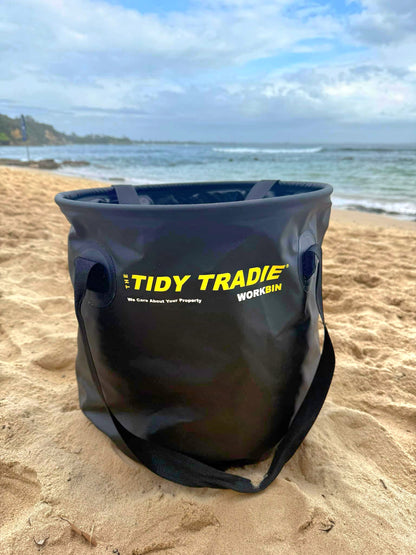 Large tidy tradie work mat on the beach