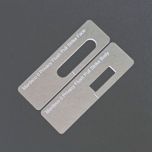 Mardeco Oval privacy locking flush pull strike plate templates.