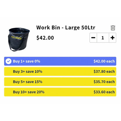 TIDY TRADIE Work Bin - Large 50Ltr