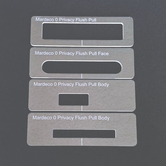 Mardeco Oval privacy locking flush pull templates.