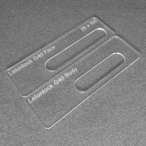Lelonlock G40 concealed hinge templates. Used with the TIDY TRADIE Router Jig 1.0 & 2.0.