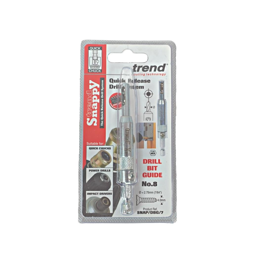 Trend self centering drill bit for 8 gauge hinge screws.