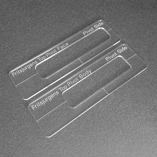 Fritsjurgens top pivot face and body templates. Used with the TIDY TRADIE Router Jig 2.0